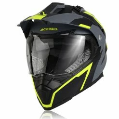 Coupon 💯 Crosstourer Acerbis Flip Fs-606 Helmet Black Grey Yellow 🌟
