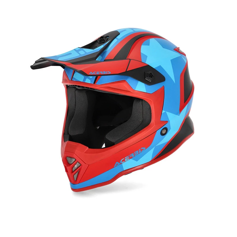 Hot Sale 🤩 Fiber Acerbis Steel Junior Helmet Red Blue 👏