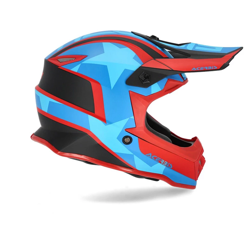 Hot Sale 🤩 Fiber Acerbis Steel Junior Helmet Red Blue 👏 - Image 2
