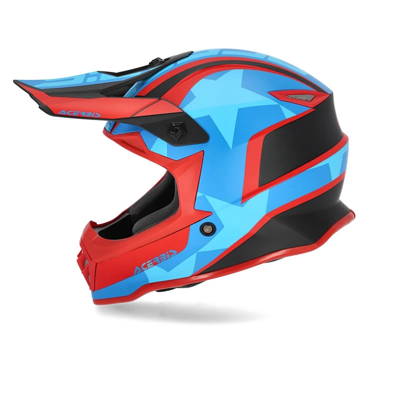 Hot Sale 🤩 Fiber Acerbis Steel Junior Helmet Red Blue 👏 - Image 3
