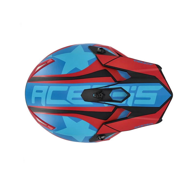 Hot Sale 🤩 Fiber Acerbis Steel Junior Helmet Red Blue 👏 - Image 4