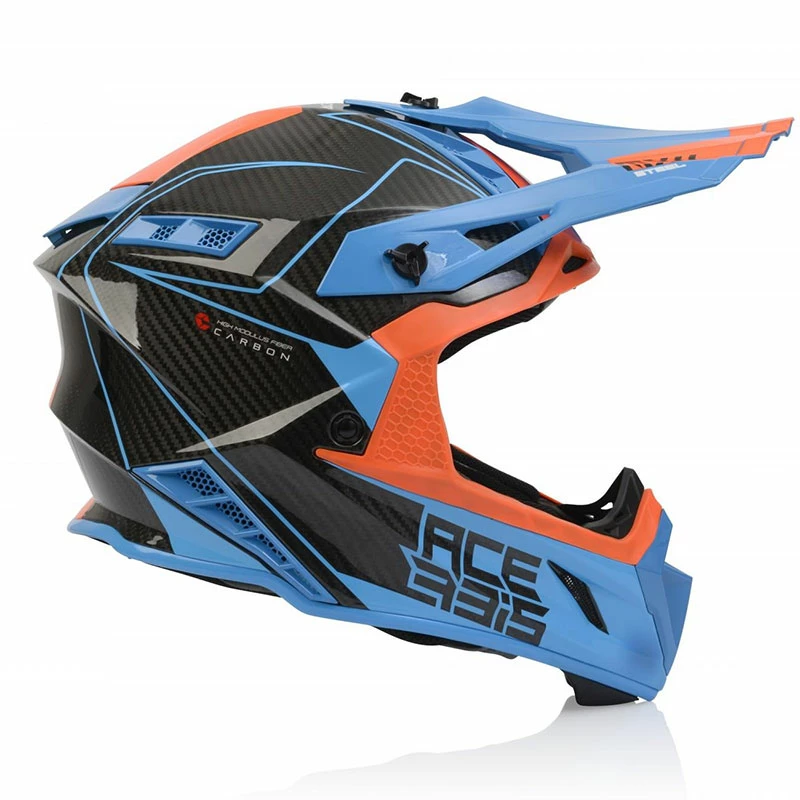 Coupon 🥰 Fiber Acerbis Steel Carbon Helmet Orange Blue 🤩 - Image 2