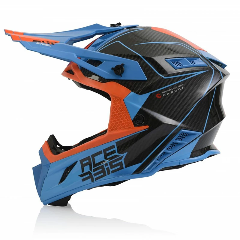 Coupon 🥰 Fiber Acerbis Steel Carbon Helmet Orange Blue 🤩 - Image 3